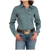 MSW9164243 Cinch Women's Long Sleeve Western Shirt - Blue Geometric Print