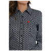 MSW9164248 Cinch Women's Long Sleeve Western Button Up Shirt - Black Print