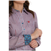 MSW9164249 Cinch Women's Long Sleeve Western Button Up Shirt - Multicolor Stripe