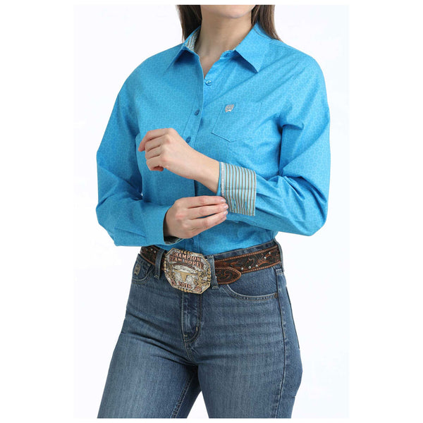 MSW9164260 Cinch Women's Long Sleeve Western Button down Shirt - Blue