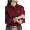 MSW9164262 Cinch Women's Long Sleeve Button down Western Shirt - Burgundy