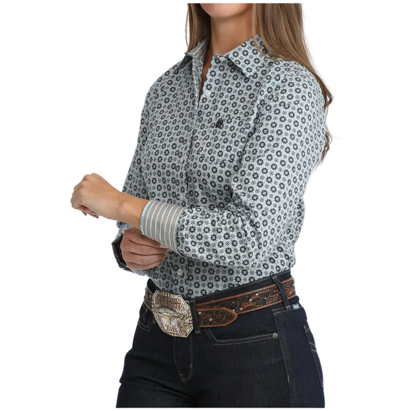 MSW9164280 Cinch Women's Long Sleeve Western Shirt - Blue Print