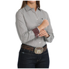 MSW9164282 Cinch Women's Long Sleeve Button Up Western Shirt - White with Stripes