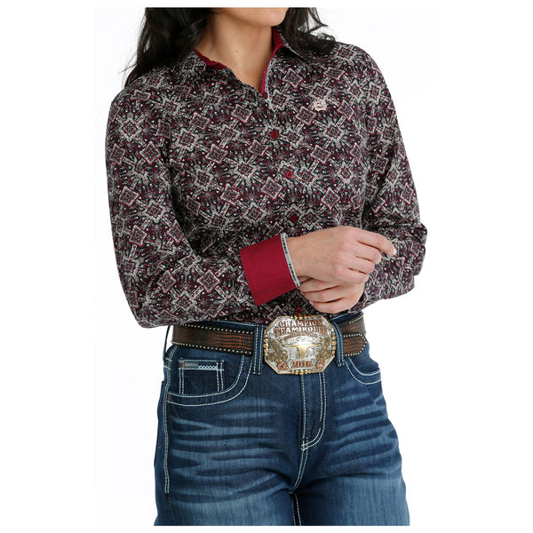 MSW9165042 Cinch Women's Long Sleeve Buttondown Western Shirt - Multicolor Print