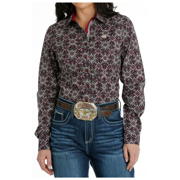 MSW9165042 Cinch Women's Long Sleeve Buttondown Western Shirt - Multicolor Print