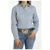 MSW9165049 Cinch Women's Stripe Long Sleeve with Stretch Shirt - Light Blue Fine Stripe