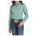 MSW9165066 Cinch Women's Long Sleeve Western Button Shirt - Green Stripe