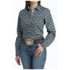 MSW9165081 Cinch Women's Long Sleeve Western Button down Shirt - Blue Paisley