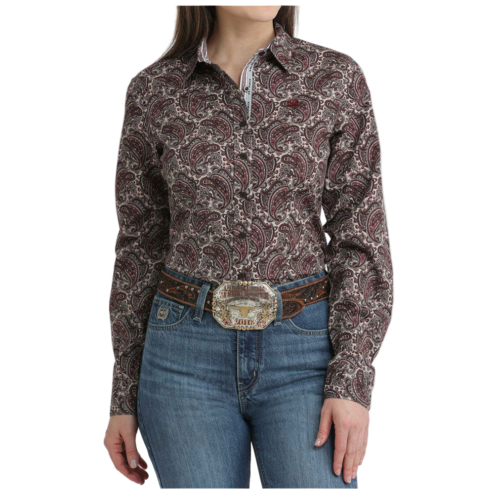 MSW9165083 Cinch Women's Long Sleeve Button down Western Shirt - Multicolor Paisley