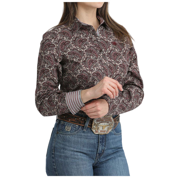 MSW9165083 Cinch Women's Long Sleeve Button down Western Shirt - Multicolor Paisley