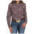 MSW9201043 Cinch Women's Long Sleeve Western Snap Shirt -Grey/Burgundy Paisley