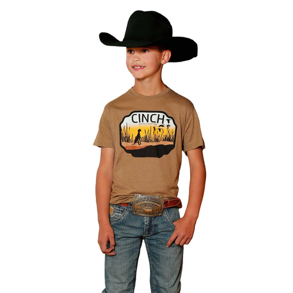 MTT7670167 Cinch Boys' Short Sleeve Graphic Tee - Brown