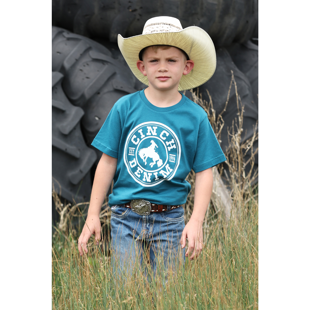 MTT7670183 Cinch Boys' Short Sleeve Logo T-Shirt - Teal