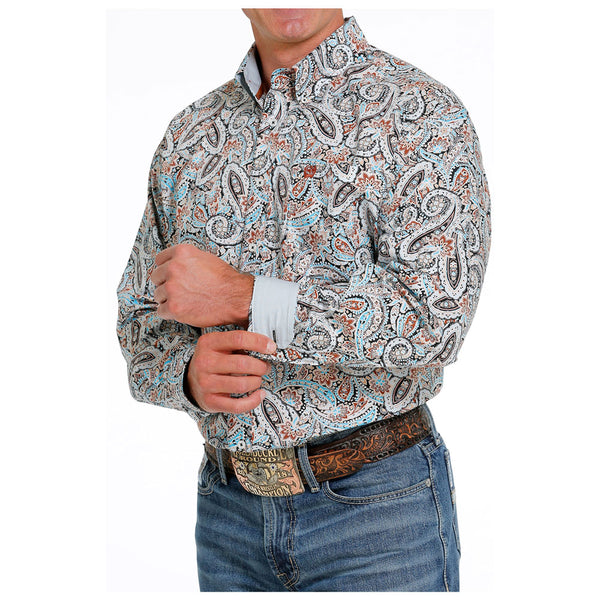 MTW1105618 Cinch Men's Long Sleeve Button-Down Shirt -Multicolor