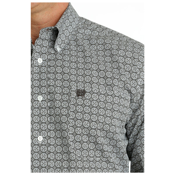 MTW1105647 Cinch Men's Long Sleeve Button down Western Shirt- White Print