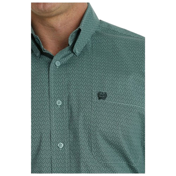 MTW1105706 Cinch Men's Long Sleeve Buttondown Shirt - Green Print