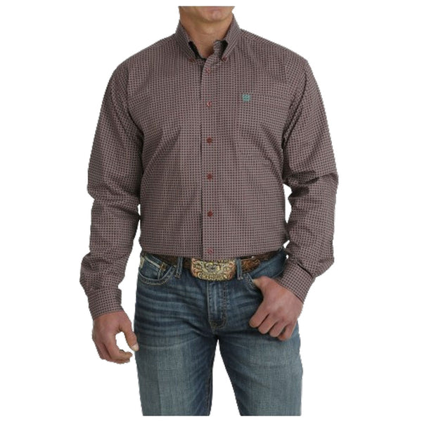 MTW1105710 Cinch Men's Long Sleeve Buttondown Shirt - Burgundy
