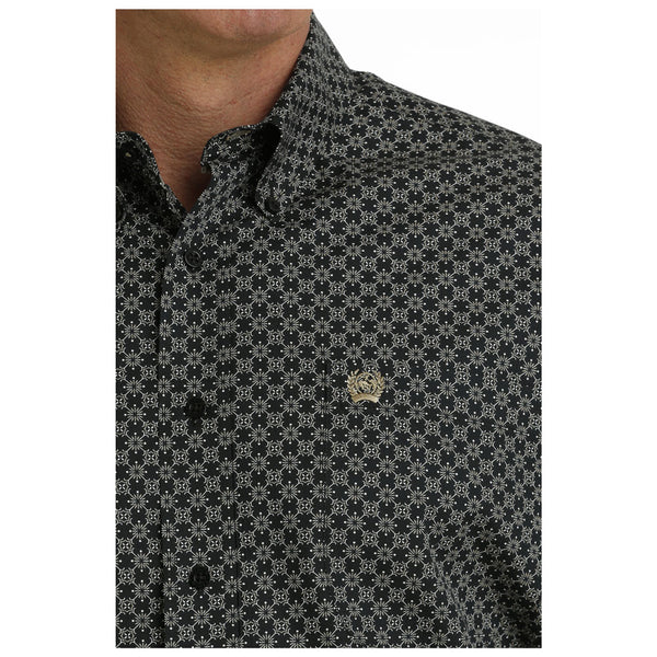 MTW1105721 Cinch Men's Long Sleeve Buttondown Shirt - Black Print