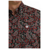 MTW1105723  Cinch Men's Long Sleeve Buttondown Shirt - Black & Red Paisley