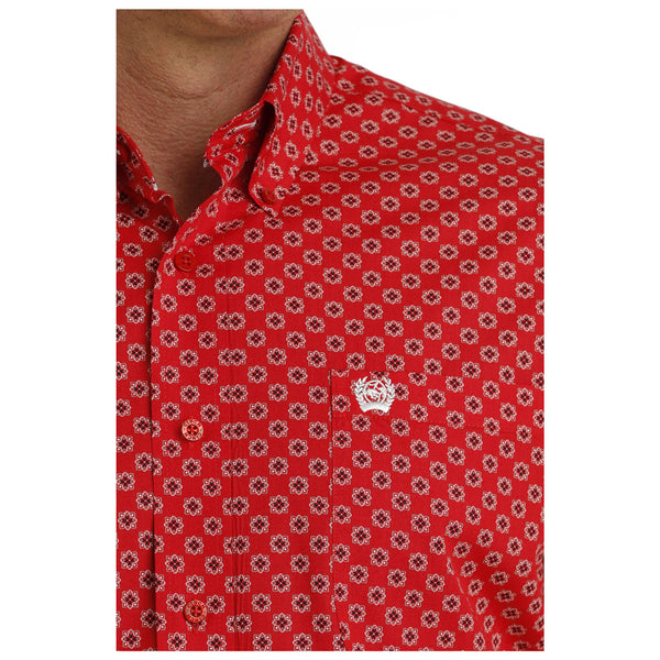 MTW1105727 Cinch Men's Long Sleeve Buttondown Shirt - Red Print