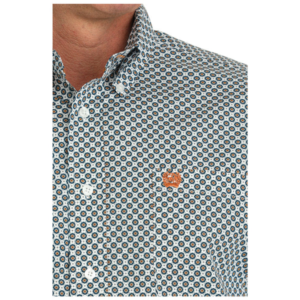 MTW1105885 Cinch Men's Long Sleeve Western Button down Shirt - White Print