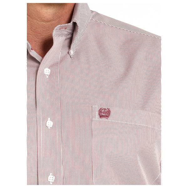 MTW1105924 Cinch Men's Tencel Striped Button Down Western Shirt - Pink