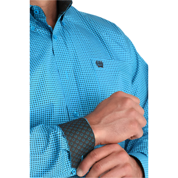 MTW1105956 Cinch Men's Long Sleeve Button down Western Shirt - Turquoise Print