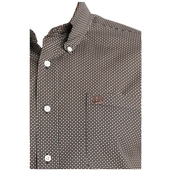 MTW1106020 Cinch Men's Long Sleeve Button down Western Shirt - Brown & Navy