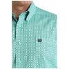 MTW1106034 Cinch Men's Long Sleeve Button down Western Shirt - Teal Print