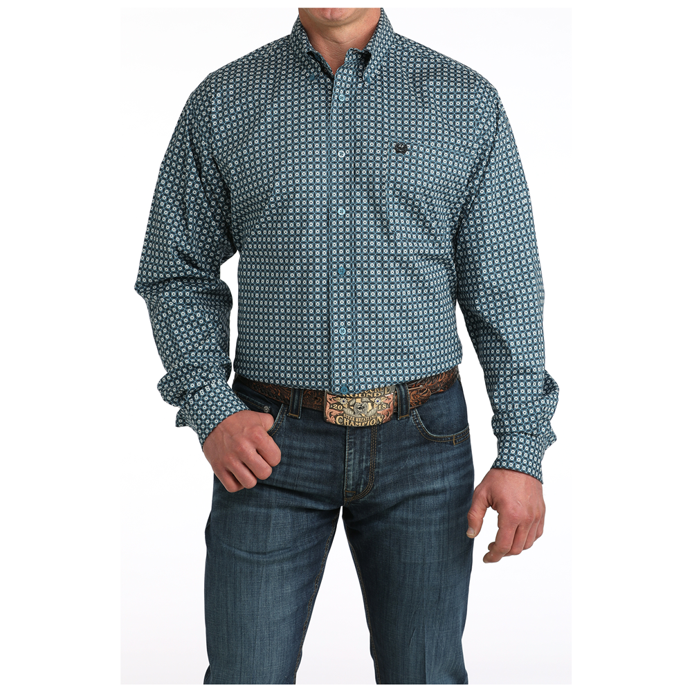 MTW1106049 Cinch Men's Long Sleeve Button Down Western Shirt - Blue