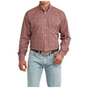 MTW1106097 Cinch Men's Long Sleeve Button Down Western Shirt - Red Medallion Print
