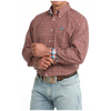MTW1106097 Cinch Men's Long Sleeve Button Down Western Shirt - Red Medallion Print