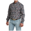 MTW1106101 Cinch Men's Long Sleeve Button Down Western Shirt - Teal Paisley