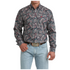 MTW1106101 Cinch Men's Long Sleeve Button Down Western Shirt - Teal Paisley