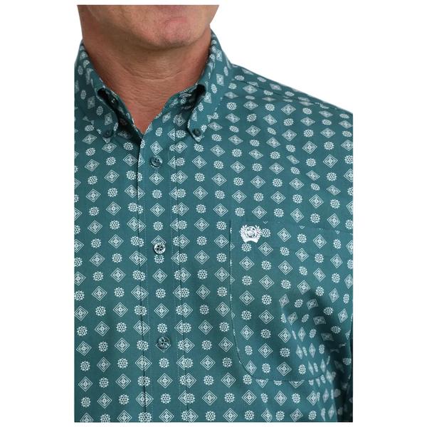 MTW1106114  Cinch Men's Long Sleeve Button Down Western Shirt - Green