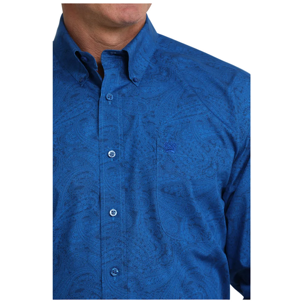 MTW1106121 Cinch Men's Long Sleeve Button Down Western Shirt - Royal Blue