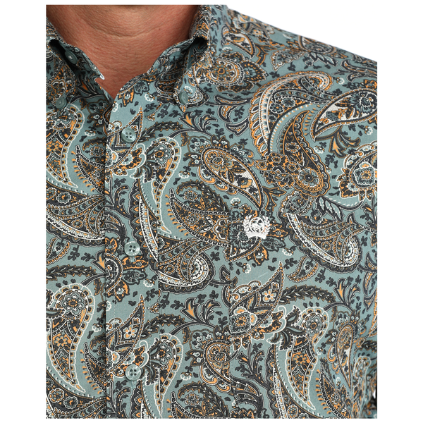 MTW1106134 Cinch Men's Long Sleeve Classic Western Button-down Shirt - Blue Paisley