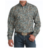 MTW1106134 Cinch Men's Long Sleeve Classic Western Button-down Shirt - Blue Paisley