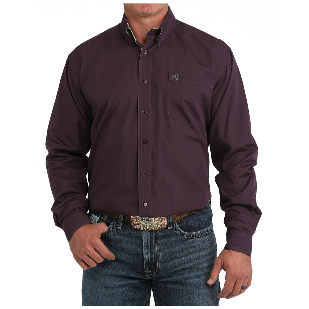 MTW1106160 Cinch Men's Classic Fit Long Sleeve Buttondown Western Shirt - Purple