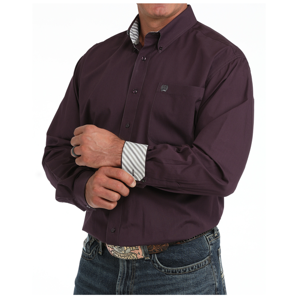 MTW1106160 Cinch Men's Classic Fit Long Sleeve Buttondown Western Shirt - Purple