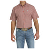 MTW1111456 Cinch Men's Short Sleeve Button Down Shirt - Red Print