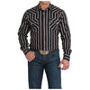 MTW1301088 Cinch Men's Long Sleeve Modern Fit Western Snap Shirt - Black Stripe