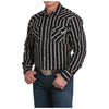 MTW1301088 Cinch Men's Long Sleeve Modern Fit Western Snap Shirt - Black Stripe