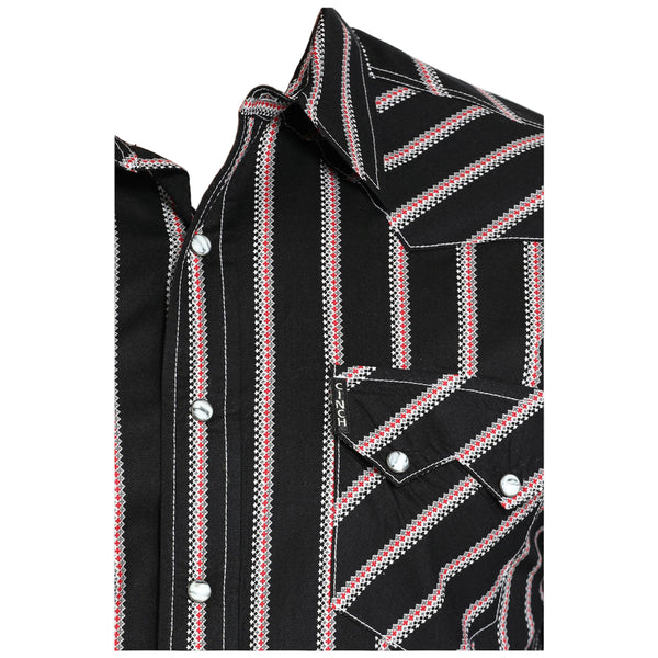 MTW1301088 Cinch Men's Long Sleeve Modern Fit Western Snap Shirt - Black Stripe