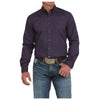MTW1347125 Cinch Men's Modern Fit Long Sleeve Button down Shirt - Solid Purple