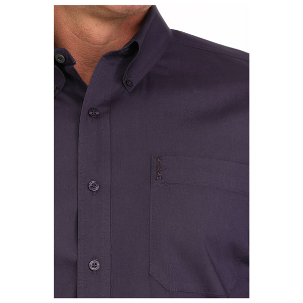 MTW1347125 Cinch Men's Modern Fit Long Sleeve Button down Shirt - Solid Purple