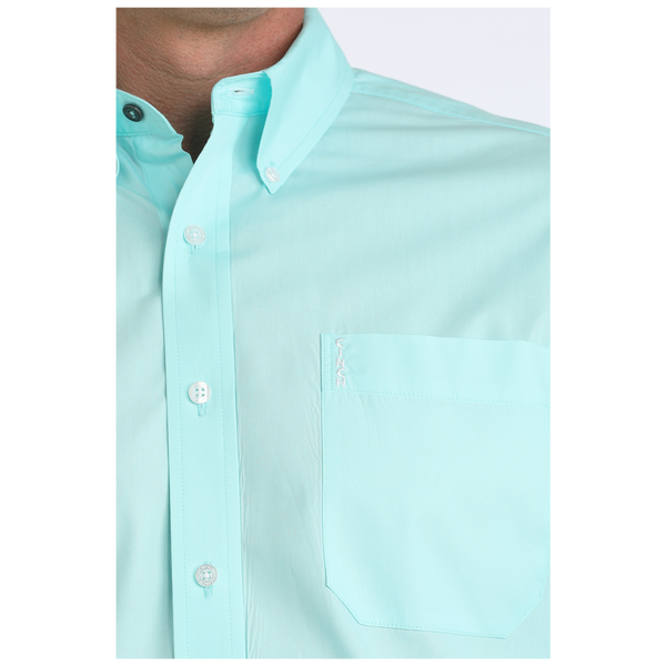 MTW1347155 Cinch Men's Modern Fit Solid Long Sleeve Button Down Western Shirt - Blue