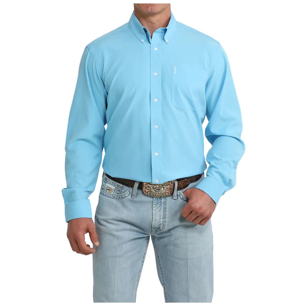 MTW1347156 Cinch Men's Modern Fit Long Sleeve Button Down Western Shirt - Blue