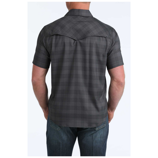 MTW1402011 Cinch Men's Short Sleeve Snap Camp Shirt - Black