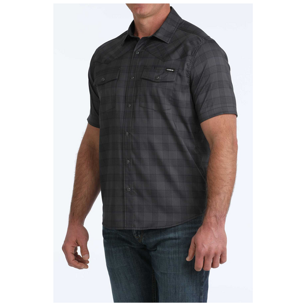 MTW1402011 Cinch Men's Short Sleeve Snap Camp Shirt - Black